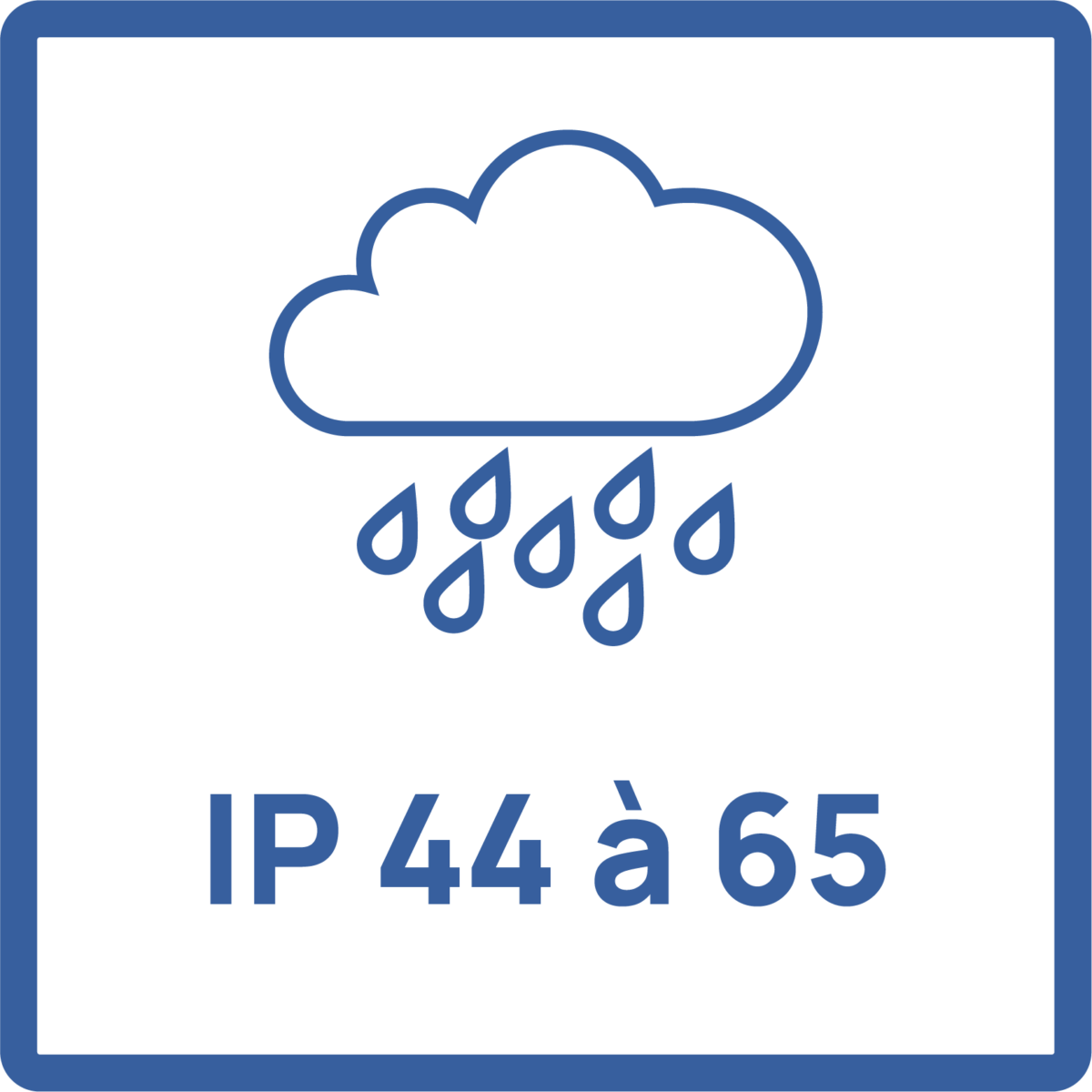 Indice de protection : IP44 à IP65