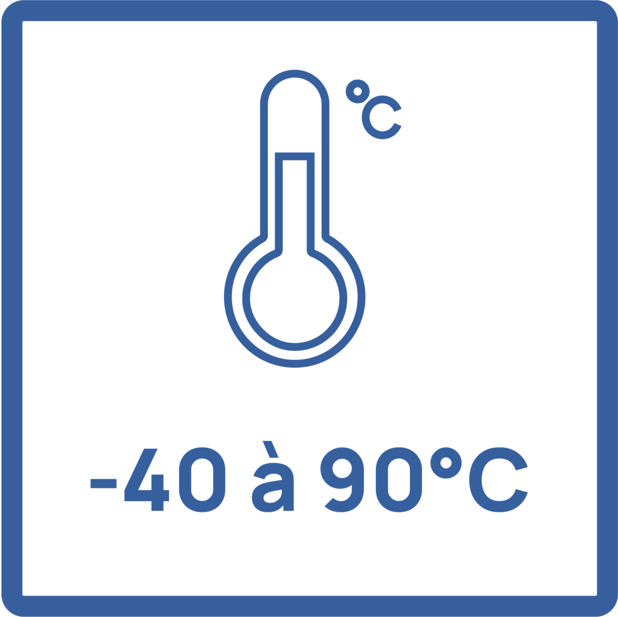 Pictogramme température d'utilisation de l'appareil : de -40°C à +90°C