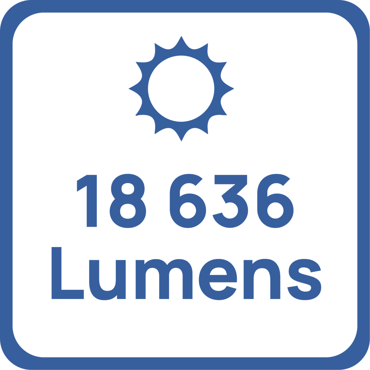 Pictogramme puissance lumineuse : 18 636 Lumens