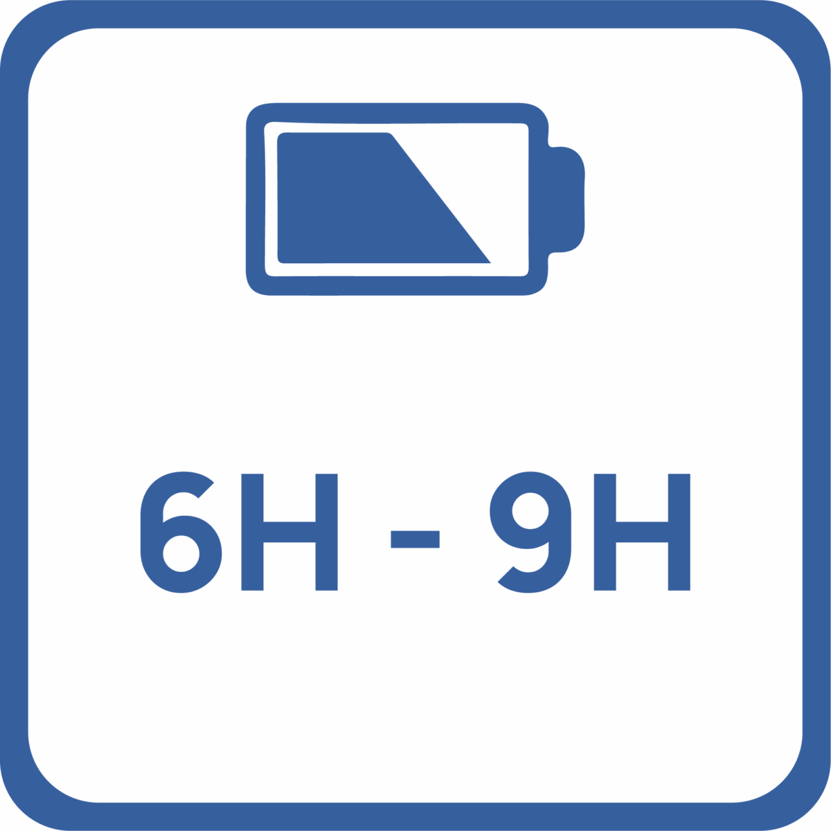 Pictogramme autonomie de 6 heures à 9 heures